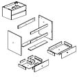 AICA SANITAIRE - AICA Meuble de salle de bain chêne 100cm, suspendu avec 2 tiroirs - vignette