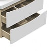 AICA SANITAIRE - AICA Meuble de salle de bain 80cm avec 2 tiroirs, suspendu Blanc + Chêne - vignette