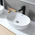 LUXURYBAIN - LuxuryBain- Meuble de salle de bain double vasque 120cm bois et blanc avec miroir LED LB-8153-120 - vignette