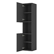 AICA SANITAIRE - AICA SANITAIRE Ensemble meuble double vasque L.120cm 4 tiroirs + lavabo + 2*LED miroirs rond 60cm + 2*colonne,anthracite B - vignette