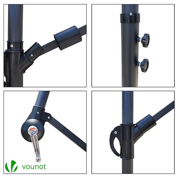 VOUNOT - Parasol deporte 3M Shanghai avec housse de protection gris - large