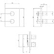VILLEROY ET BOCH - Façade thermostatique 2 voies  Universal rectangle Or brossé + corps encastré - vignette