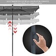 VOUNOT - Parasol rectangulaire 2x1.25m avec housse de protection gris - vignette