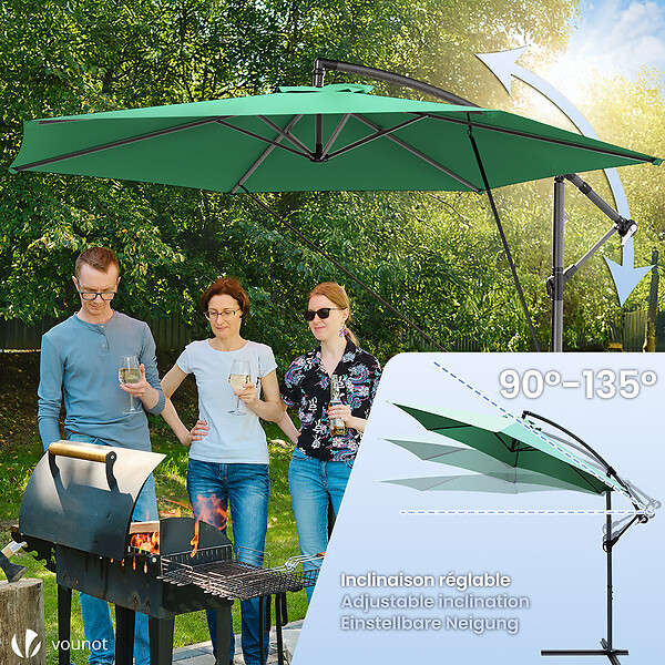 VOUNOT - Parasol deporte 3M avec housse de protection et sangle de fixation Vert - large
