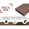 MCCOVER - PACK 1 m² lame de terrasse composite Prima - Gris anthracite, L : 220 cm , l : 12 cm,  E : 19 mm - vignette