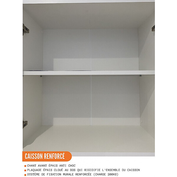 CUISINEANDCIE - Cuisineandcie - Meuble haut de cuisine Eco Chene Naturel 2 portes L 80 cm - large