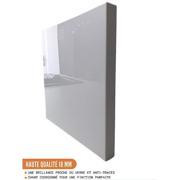 CUISINEANDCIE - Cuisineandcie - Meuble sous-évier Eco Blanc Brillant 2 portes L 80 cm - large