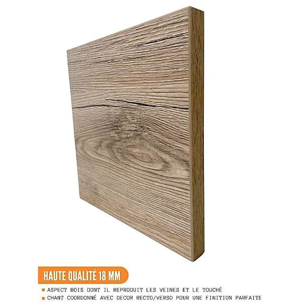 CUISINEANDCIE - Cuisineandcie - Meuble haut de cuisine Eco Noyer Blanchi 1 porte relevable L 60 cm - large