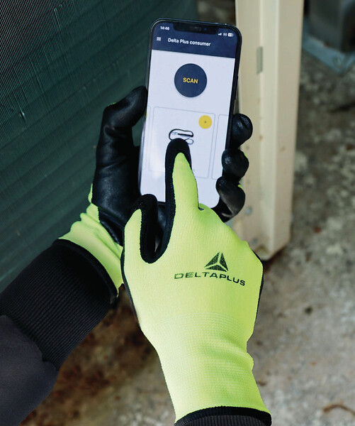 DELTA PLUS - Gant tactile, dotée d'une bonne respirabilité, idéal en milieu huileux et aqueux taille 8 - large