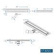 STANO - Receveur de douche à carreler 90 x 160 cm ELIO 4 pentes grille linéaire et bonde incluses - vignette
