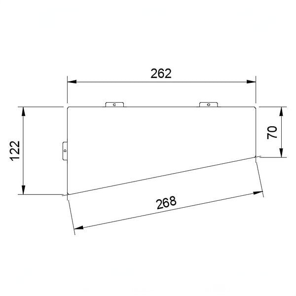U-TILE - Etagère de douche en acier inox noir 26,2 x 12/7 cm x 2 mm - Rectangulaire design Aqua - fixation sans perçage - large