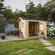 TIMBELA - Abri de Jardin Qualité Premium 5,9 m² - H252x250x294 cm - Construction de Panneaux LP Smartside - Timbela M913A-HARVEST HONEY - vignette