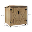 OUTSUNNY - Armoire de jardin 2 portes croisillons étagère toit bitumé bois sapin pré-huilé - vignette