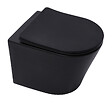 SWISS AQUA TECHNOLOGIES - Pack WC Bâti autoportant + WC SAT Infinitio sans bride noir mat + Abattant softclose + Plaque noire mat - vignette