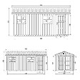 TIMBELA - Abri de Jardin Qualité Premium 11,47 m² - H252x250x530 cm - Construction de Panneaux LP Smartside - Timbela M915C-TERRA BROWN - vignette