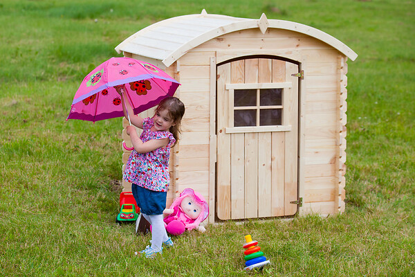 TIMBELA - Timbela M505 Maison en bois pour enfants AVEC PLANCHER - 112x146xH145cm / 1.1m2 - large