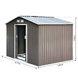 OUTSUNNY - Abri de jardin - remise pour outils - cabanon double porte coulissante - fondation incluse - dim. 277L x 191l x 192H cm - tôle d'acier ondulée grise - vignette