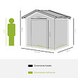 OUTSUNNY - Abri de jardin - remise pour outils - cabanon porte verrouillable - dim. 213L x 130l x 185H cm - tôle d'acier vert - vignette