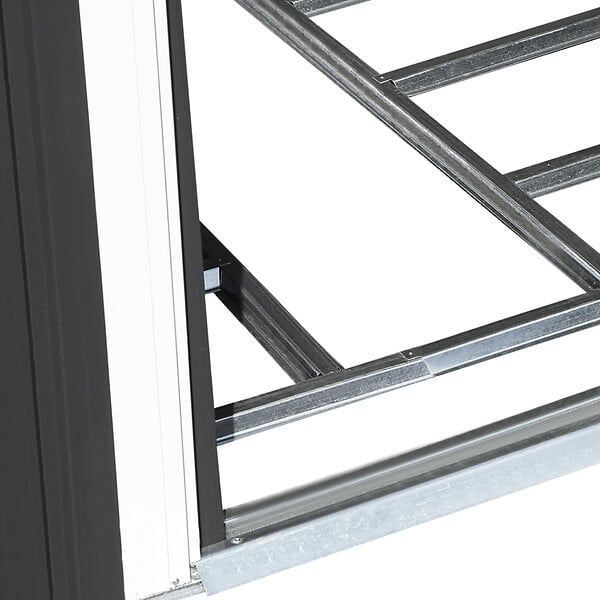 ID MARKET - Abri de jardin 5,3 M² gris en acier galvanisé avec base - large
