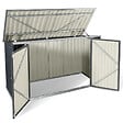 ID MARKET - Abri de jardin en métal gris anthracite verrouillable multi-rangement pour stockage vélos, outils, poubelles - vignette