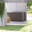 VOUNOT - Coffre de Rangement Exterieur 280L  en PP 116x44x55CM Style Bois Marron - vignette