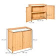 OUTSUNNY - Armoire de jardin sur pied table de rempotage 2 en 1 - double porte, étagère, plateau tôle acier galvanisé - bois de cèdre pré-huilé - vignette