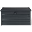 ID MARKET - Coffre de rangement métal verrouillable gris anthracite pour jardin 350L 120x62,5x63 cm - vignette