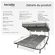 TECTAKE - Transat 2 places noir/gris - vignette
