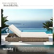 TECTAKE - Lot de 2 bains de soleil en rotin et aluminium marron naturel avec table et housses design - vignette