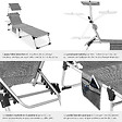 TECTAKE - Chaise longue en aluminium Lorella, rembourrée et pliable gris tacheté - vignette