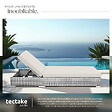 TECTAKE - Lot de 2 bains de soleil luxe résine en tressée aluminium avec table rangement gris - vignette