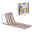 OUTSUNNY - Lot de 2 tapis de plage rembourrés - dossier inclinable 5 positions - sac transport inclus - acier polyester multicolore - vignette
