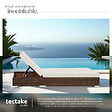 TECTAKE - 2 chaises longues en rotin avec structure en aluminium et table, housse de protection incluse marron - vignette