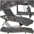 TECTAKE - Chaise longue en rotin et aluminium Océane gris - vignette