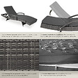 TECTAKE - Chaise longue en rotin et aluminium Océane gris - vignette