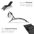 TECTAKE - 2 chaises longues en aluminium, à 5 niveaux noir - vignette