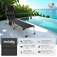 TECTAKE - Chaise longue en aluminium Lorella, rembourrée et pliable noir - vignette