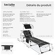 TECTAKE - Chaise longue en aluminium Lorella, rembourrée et pliable noir - vignette