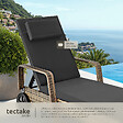 TECTAKE - Bain de soleil résine tressée en métal gris foncé 6 positions coussin intérieur extérieur - vignette