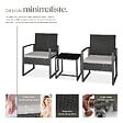 TECTAKE - Ensemble de salon de jardin en rotin Granada avec table pour 2 personnes Noir gris clair/noir - vignette
