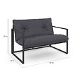 ID MARKET - Salon de jardin bas NAIROBI 4 places en acier gris anthracite - vignette