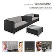 TECTAKE - Canapé de jardin Siena 4 places avec coffre de rangement noir/gris - vignette