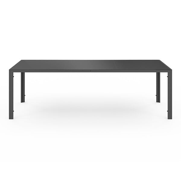 ID MARKET - Salon de jardin MADRID table 240 CM et 10 chaises empilables gris anthracite - large