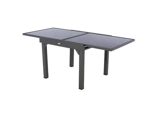 HESPERIDE - Ensemble repas table extensible carrée en verre Piazza + 8 chaises Modula - Hespéride - large
