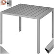 TECTAKE - Table de jardin en aluminium surface de la table en aspect bois argent - vignette