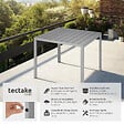 TECTAKE - Table de jardin en aluminium surface de la table en aspect bois argent - vignette