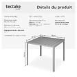 TECTAKE - Table de jardin en aluminium surface de la table en aspect bois argent - vignette