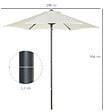 OUTSUNNY - Parasol droit de jardin balcon terrasse grande taille toile polyester 160 g/m² Ø 1,96 x 2H m mât alu beige - vignette