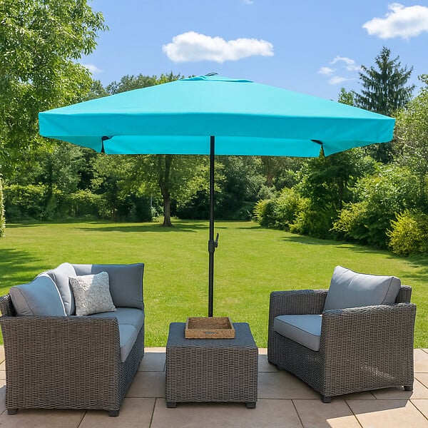 CONCEPT USINE - Parasol  bleu  carré 2,95 x 2,95 m PALERME - large
