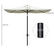 OUTSUNNY - Parasol rectangulaire inclinable de jardin avec manivelle métal polyester haute densité anti UV 50+ crème - vignette